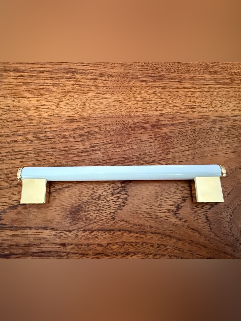 White and Gold Modern Drawer Handle - Sleek Cabinet Pull
